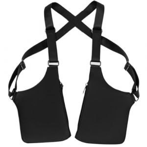 Sac Antivol &Agrave; Double &Eacute;paule Sous Les Aisselles - Sac Antivol En Cuir PU, &Agrave; Harnais De S&eacute;curit&eacute; R&eacute;tro, Portefeuille Antivol En Cuir Sac Cach&eacute; Sac &Agrave; Aisselle Pour Hommes, Holster Epaule Double (Congliang, neuf)
