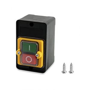 QWORK&reg; Interrupteur &agrave; Bouton Poussoir 220V/380V 10A Interrupteur Machine Outil ON/OFF pour Machines Textiles d'&Eacute;quipement M&eacute;canique (shavinglikes, neuf)