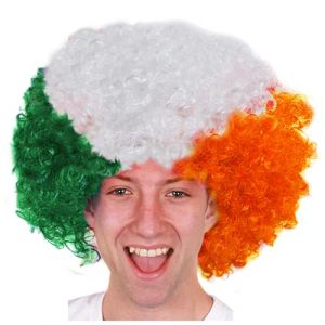 Lot de 12 perruques Afro avec drapeau irlandais - Fans de rugby ou tout événement sportif et fêtes costumées pour homme ou femme (ILFD GROUP LTD, neuf)