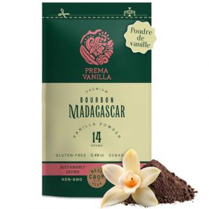 PREMA VANILLA Poudre de Vanille Bourbon Premium – Vanille en Poudre 100% Naturelle et Bio – Fabriquée à partir de Gousses de Vanille de Madagascar – Qualité Gourmet – Arôme Pur et Intense (PremaVanilla, neuf)