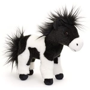 Uni-Toys Cheval Noir et Blanc, Debout &ndash; 23 cm (Hauteur) &ndash; Cheval en Peluche &ndash; Doudou (Uni-Toys Shop, neuf)