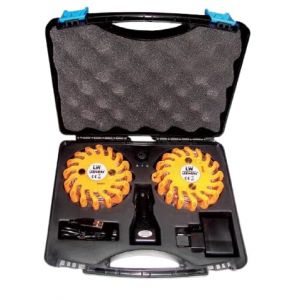 LEDWORK MALETTE DE 2 BALISES DE SIGNALISATION LED PORTATIVE SANS FIL RECHARGEABLE (EQUIP' PRO, neuf)