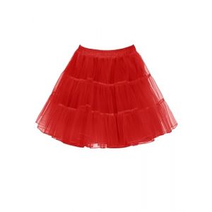 Wikoan Jupon sous Robe Femme Petticoat Ann&eacute;es 50 A-Ligne Tutu Jupons pour Femmes Rockabilly Jupe Tulle Vintage Fond de Robe Rouge XXL (Wikoan Direct, neuf)