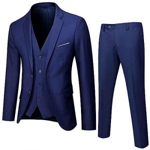 Générique Costume Adolescent Garçon 10-18 Ans Ensemble Enfant Ado Garçon 3 Pieces Slim Fit Complète Graduation Cérémonie Mariage Fête Formelle Smoking élégant Veste + Gilet + Pantalon (LIBJDI, neuf)