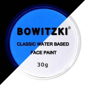 Bowitzki Peinture professionnelle pour le visage et le corps - &Agrave; base d'eau - 30 g - Sans danger pour les enfants et les adultes - Couleur unie - Pour Halloween, No&euml;l, f&ecirc;te (blanc fluo) (facepaintstore, neuf)
