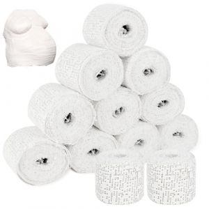 Mineup Bande de Platre, 12 Rouleaux Bandes pl&acirc;tr&eacute;es en Tissu, 5 cm x 2,7 m Bandage de Gaze Tubulaire, pour Moulage de D&eacute;cor et de Masques, Moulages de Corps,Art cr&eacute;atif,Aussi pour Le Corps (HUAYI -EU, neuf)
