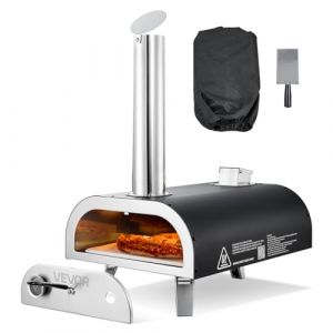 VEVOR Four à Pizza d’Extérieur 12 pouces 305 mm, Four à Granulés de Bois Portable avec Thermomètre, Pelle et Sac de Transport, Construction Solide, pour Réunion Camping Jardin Arrière-Cour, Noir (VEVOR Direct Store FR, neuf)