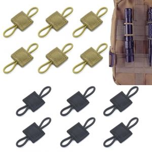 AOEVUIR 12 Pièces Boucles Molle Outdoor, Accessoires pour Gilet Tactique et Sangles de Sac à Dos Tactique, Système Molle, Noir et Kaki (DONG TIANCI DE DIAN, neuf)