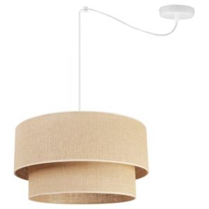 Light-Home Juta Abat Jour Suspension Luminaire Lustre - Moderne Abat Jour Plafond Araign&eacute;e - M&eacute;tal et Tissu - E27 - Spider1-Lumi&egrave;res 45 cm - Blanc Base et Jute (GSHOPPING, neuf)