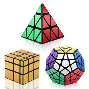 Vdealen Lot de 3 Magiques de la Collection Speed Cube &ndash; Pyraminx, Megaminx, Miroir 3x3x3cm (VDEALEN Direct, neuf)