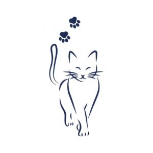 Tattwo.me - Tatouage temporaire pour adultes et enfants, 2 semaines, résistant à l'eau - chat qui marche délicatement – Encre végétale - certificat cosmétique UE - (5X5 P0680). (Tattwo me, neuf)