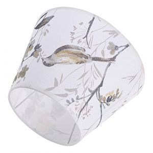 Abat-jour en tissu fleur et oiseau accessoires vintage abat-jour de lampe de table abat-jour de lustre abat-jour de lampe de chevet floral couverture de lumière suspendue abat-jour en tissu accessoire (yuanpingshiripeiwujindian, neuf)