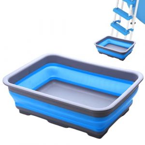 Pediluve Piscine,Bassine Pied,Bassine Pliable Pour Bain De Pieds Pliable Antidérapant,Accessoires Pour Piscine,37x27x11.8cm,Bassin Pédiluve Pour échelles Piscines,Rince Pied Piscine (Bleu) (FEIBAO&-Wu, neuf)