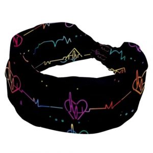 Bandeaux larges pour femme, turban épais, extensible, antidérapant, pour entraînement, soins de la peau, usage quotidien, motif esthétique d'électrocardiogramme (zhengzhiqi2299, neuf)