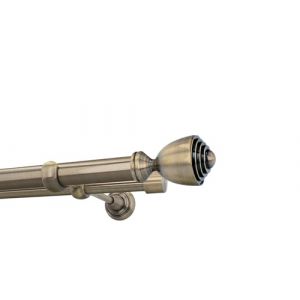 HDTL 25/19mm Kit de tringle a rideau Metal Fixation murale Laiton Antique 120 cm Aura (HDTL House Decoration, neuf)