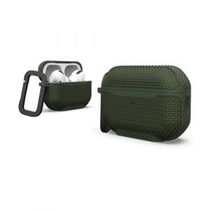 Urban Armor Gear Metropolis &Eacute;tui pour Apple AirPods Pro 2022 [Chargement sans Fil/Charge magn&eacute;tique Compatible/Status LED Visible, Mousqueton Amovible] Olive (ZURICA, neuf)