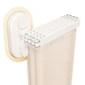 Tringle A Rideau De Douche Angle sans Percage, Tringle &Agrave; Rideau De Douche Pliable avec Ventouses, Barre De Douche en L R&eacute;tractable pour Baignoire De Salle De Bain(Apricot,136cm) (QWKJGS, neuf)