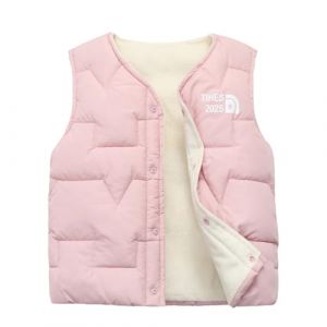 Yuetide Gilet sans Manches Fille Garçons Veste Matelassé Doublé Polaire Hiver Chaud Enfant Unisex Doudoune sans Manche Rose 9-10 ans (KHaieu, neuf)