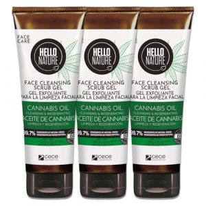 P-Beauty Lot de 3 gommages pour le visage avec huile de graines de chanvre biologique, gel exfoliant v&eacute;g&eacute;talien pour une peau lisse et raffin&eacute;e &ndash; Nettoyage naturel du visage, soin du visage contre les (p-beauty, neuf)