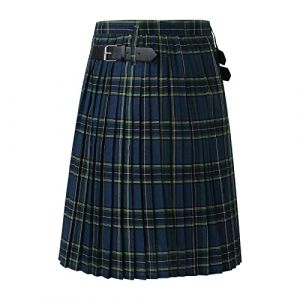 Caxndycing Kilt écossais traditionnel pour homme - Tartan irlandais - Gothique - Jupe plissée - Tartan - Individualité - Vintage - Tactique - Kendo Kilt, Bleu., 3XL (Aigdgoog, neuf)