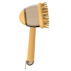 Brosse de bain pour chien &ndash; Brosse de shampooing jaune pour chien | Antid&eacute;rapant pour animal domestique avec distributeur de savon | Peigne de massage apaisant ergonomique Outil de nettoyage pour (uk-daming, neuf)