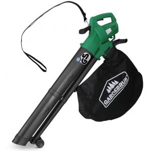 GARDEBRUK® Aspirateur souffleur broyeur électrique 3en1 3000W bandoulière 270 km/h roulettes bac 45L souffleur de Feuilles aspirateur Jardin (DEUBA-FR, neuf)
