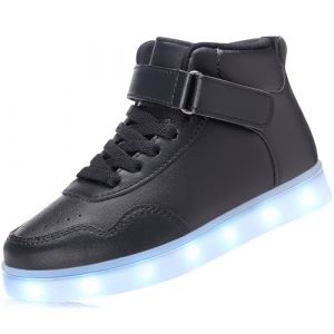 APTESOL Baskets Tendance pour Enfants avec lumières LED, Chaussures de Sport Clignotantes Rechargeables pour garçons et Filles[Noir, 32] (APTESOL Direct, neuf)
