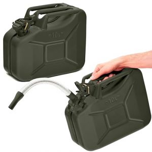 BW® Jerrican en métal - 2 x 10 l - Avec bec verseur - Vert bronze - RAL 6031-F9 - Certifié TÜV et homologation ONU - Fabriqué en Europe (let's build brands, neuf)