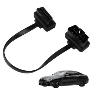 Câble de Diagnostic OBD2 de Voiture, Câble d’Extension OBD2 16 Broches, Mâle a Femelle, 30 cm, Câble Plat OBDII Mâle, Câble Plat Flexible pour Diagnostic Automobile, Compatible pour Véhicules ObdII (DaFuGuangZhi, neuf)