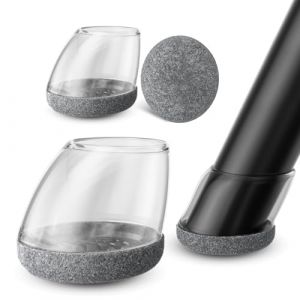 MAYZOLOP Tampon Chaise 16 Pi&egrave;ces, &Oslash;26-33mm Protection Pieds de Chaise Rond - Patin Chaise Feutre Gris pour 15&deg;-25&deg; Pente, Anti-Bruit & Anti-Rayure Sol, Transparent (MAYZOLOP-FR, neuf)