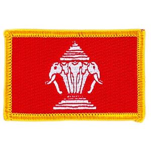 Patch écusson brodé drapeau laos ancien laotien thermocollant insigne blason (Akachafactory, neuf)