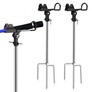 Support De Canne A Pêche,2 Pièces Support Canne A Peche,Repose Canne,Porte Canne A Pêche,Support De Canne pour Pêche en Rivière pour Pêche en Rivière,PêChe De Plage,360 Degrés Ajustable (TRUST AND BU, neuf)