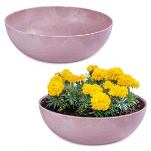 matches21 HOME & HOBBY Pot de fleurs pour l'extérieur, en vieux rose marbré, 25 x 9 cm, résistant aux intempéries (matches21 HOME & HOBBY, neuf)
