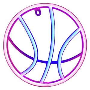 Wedhapy Panneau N&eacute;on De Basket Ball Mural Lumi&egrave;re De Basket Ball LED Lampe De Nuit &agrave; Double Puissance D&eacute;coration De Salle De Basket Ball Enseignes N&eacute;on De Basket Ball sans Batterie (YoOpaTia, neuf)