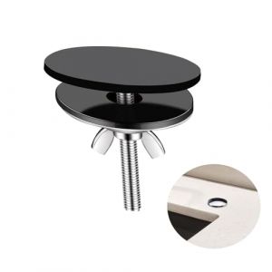 NIYATA Cache Trou Lavabo Noir,Cache Trou Evier Noir 5CM,Cache Trou Evier Cuisine,Cache Lavabo Cuisine,Couvercle de Trou pour Bouchon de Trou de Robinet d'Évier (ChongQingYiXiShangKeJi, neuf)
