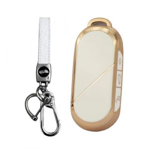MEDZUK Coque Clé Compatible avec Mini Countryman U25 2024-2025 2026 Coque de Protection pour clé de Voiture TPU, Accessoire Étui pour Clés avec Porte-clés (Blanc) (MEDZUK-EU, neuf)