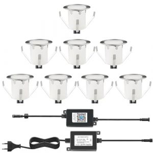 10 Kit Spots Extérieur Encastrable LED WIFI pour Terrasse Enterré Plafonnier,LED Encastrable 0.1W~0.3W IP67 DC12V Etanche,Lampe Extérieur Pour Chemin,Escalier,Piscine,Cour,Salle de Bain RGB WIFI (DarisingSun, neuf)