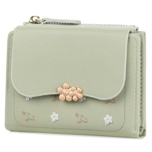 FALAN MULE Portefeuille Femme en Cuir PU Porte Monnaie Femme Petit Format Porte Feuilles pour Femme avec 8 Porte Carte, Porte-Feuille Femmes Zippé Pochette à Monnaie (FALAN MULE UK, neuf)