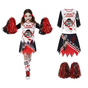 Morph D&eacute;guisement Fille Zombie, Costume Pom Pom Girl, Tenue Halloween Enfant Zombie, L (Morph Costumes, neuf)