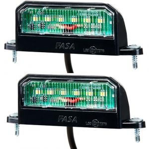 ETUKER 2x Éclairage Plaque Immatriculation LED 12V CE Etanche Blanche Feu Arrière Lampe de Plaque d’Immatriculation pour Remorque Voiture (ETUKER, neuf)
