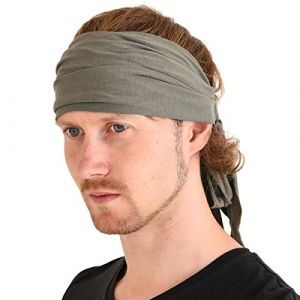 CHARM Bandana Cheveux Homme En Viscose, Bandeau Pirate Femme Pré Attaché, Foulard Danse Style Boheme, Deguisement Ninja, Serre Tete Japonais Pour Yoga, Arts Martiaux Et Kickboxing Gris Charbon (casualbox Japan, neuf)