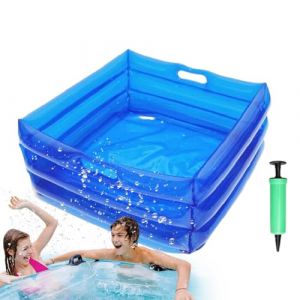 Lavabo gonflable pour pieds pliable pour piscine, bain de pieds portable pour camping sur la plage | Lavabo à pieds multifonction bleu, baignoire pour lavage des pieds pour la relaxation (binratolre, neuf)