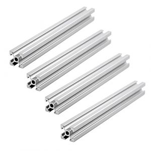 GooEquip Systemprofil Lot de 4 profilés en aluminium 800 mm 2020 Type T Norme européenne 20 x 20 Profil en aluminium extrusion linéaire pour imprimante 3D et machine de gravure laser CNC (GooEquip, neuf)