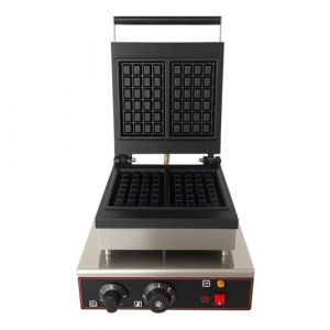 Gaufrier Professionnel &agrave; 2 Plaques &ndash; 1600 W &ndash; Thermostat R&eacute;glable 50-300&deg;C &ndash; Plaques Fonte Antiadh&eacute;sive &ndash; Inox (PESAGE-MB, neuf)