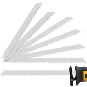 OROMYO Lot de 6 lames de scie sabre 228/305 mm en acier inoxydable pour os et viande, scie &agrave; m&eacute;taux avec mallette de rangement, pour couper du b&oelig;uf, de la viande congel&eacute;e, des os (MENBAI, neuf)