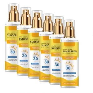 Spray protecteur pour le cuir chevelu, protection solaire SPF 30, brume après-soleil anti-UV pour cheveux et cuir chevelu, protection anti-décoloration, facile à transporter (6pcs) (CongRong-Shop, neuf)
