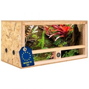 ITA Terrarium Bois 80x40x40 cm avec Ventilation latérale & hygromètre intégré - Terrarium en Bois OSB-3 - pour Reptiles, Serpents, Amphibiens - Produit UE, certifié FSC (ITA HOME AND GARDEN, neuf)