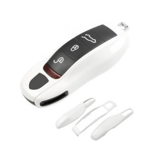 EULIMBQS Couverture clé de Case pour Porsche Macan Cayenne 718, Porte-clés de la Voiture de Voiture pour Porsche Cayman Panamera 911 Boxster (White Pearl) (LIMBQS-EU, neuf)