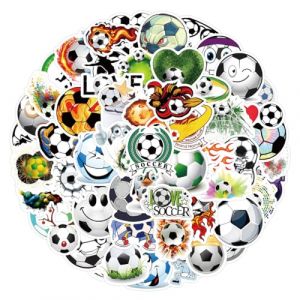 120 Pcs Stickers Foot, Football Autocollants, Stickers Vinyle Imperm&eacute;ables, Cadeaux pour Fans &eacute;quipe de Football, adolescents adultes, pour Skateboard V&eacute;lo Ordinateur Portable Bagages (DINODANUBE TRADING, neuf)