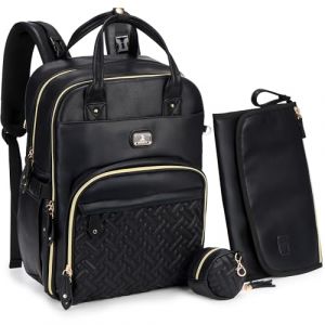 Dikaslon Sac à Dos à Langer Grand Sac Avec Matelas à langer et Porte tétine Pour bébé Garçon et Fille, Sangles de Poussette - Sac de Maternité Maman ou Papa (Gris08) (JUNYANG-UK, neuf)
